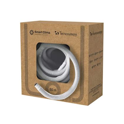 Tecnosystemi afvoerslang flexibel coated 16/18 mm (rol van 50 meter) wit